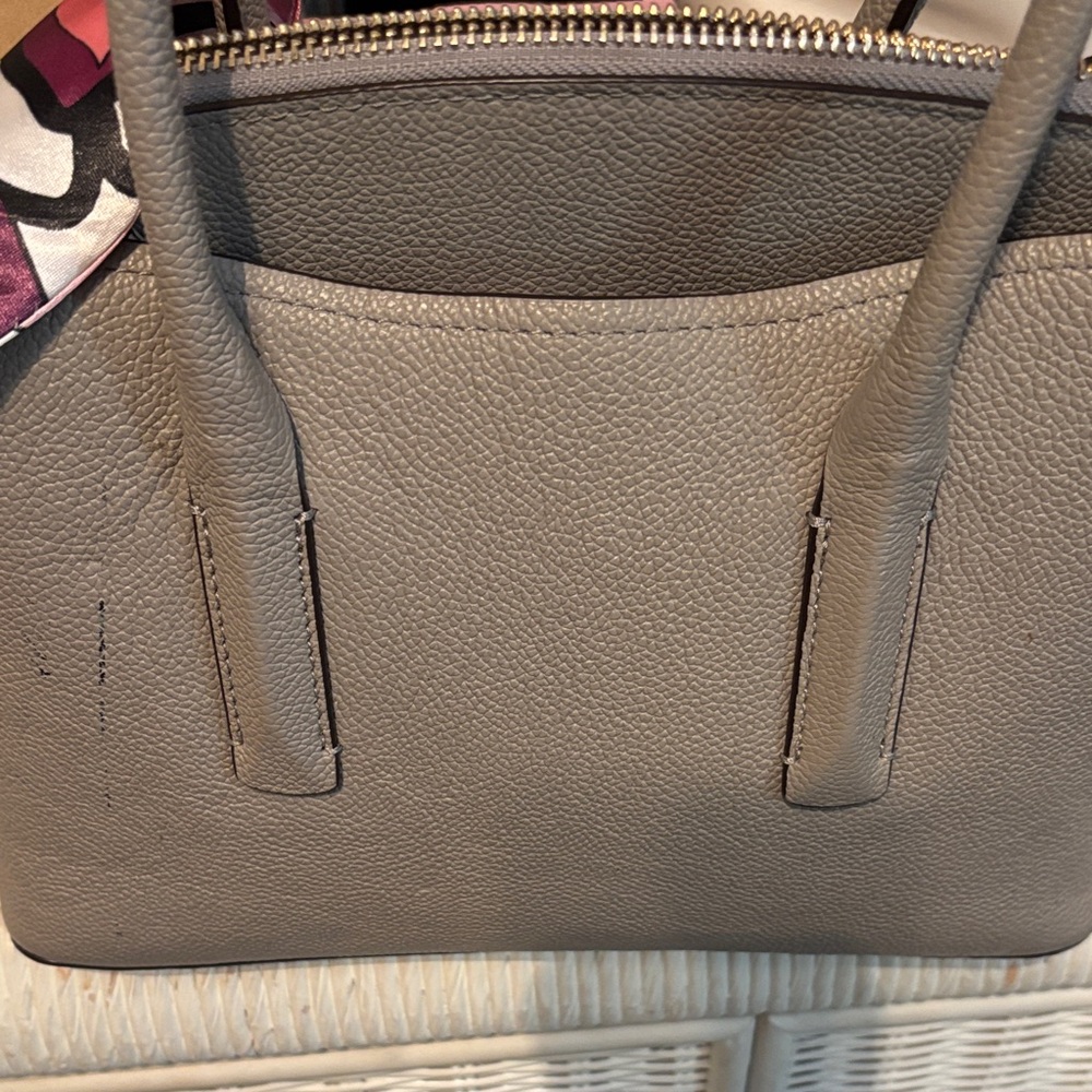 Kate Spade Taupe Satchel with Scarf Accent - Picture 4 of 4